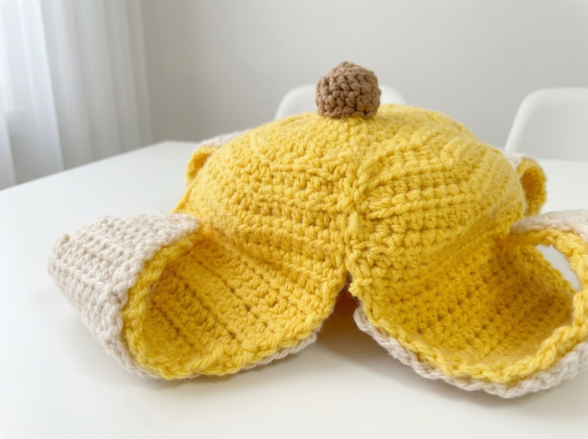 Cover image for Banana Peel Hat – A Fun & Fruity Crochet Costume Hat
