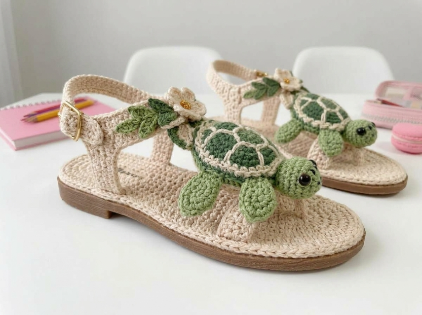Cover image for Summer Turtle Sandals – A Whimsical Crochet Footwear Pattern