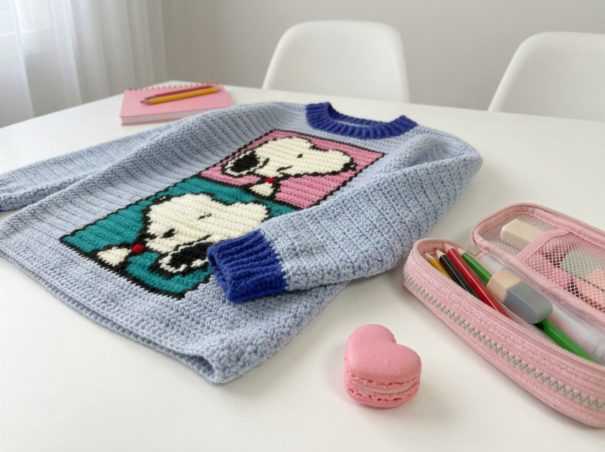 Cover image for Snoopy Pixel Art Sweater – A Retro Graphic Crochet Pattern