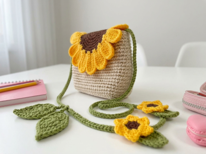 Cover image for Sunny Sunflower Crossbody Bag – A Cheerful Crochet Project
