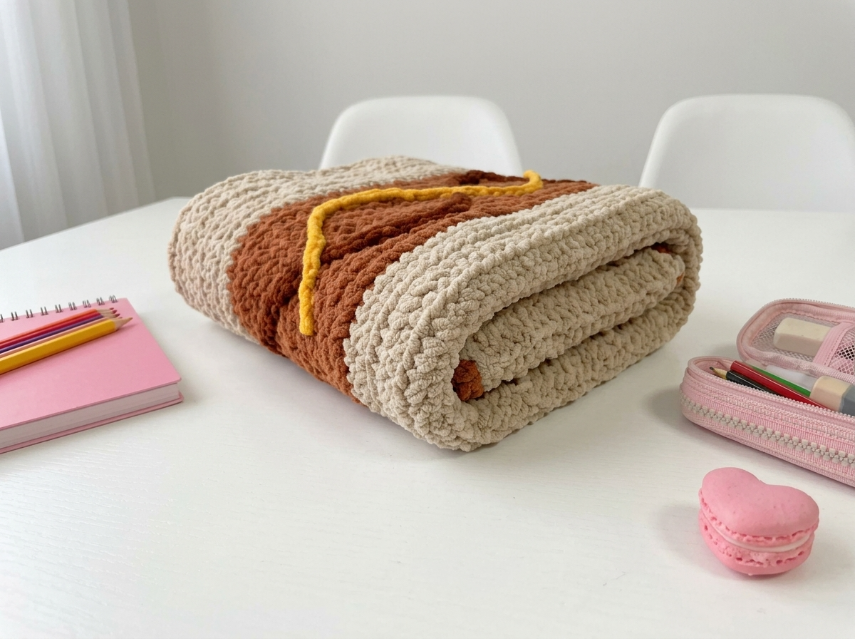 Cover image for Cozy Striped Textured Blanket – A Warm & Inviting Crochet Pattern