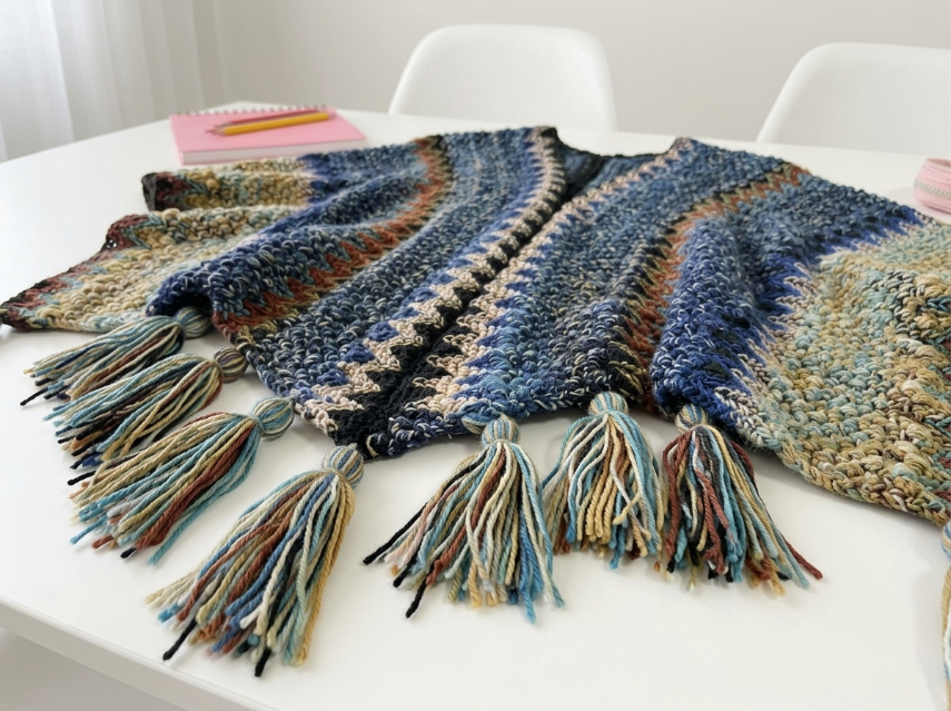 Cover image for Variegated Tassel Scarf – A Cozy & Textured Crochet Project