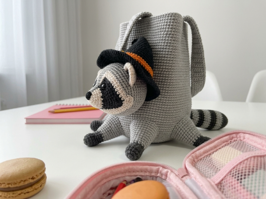 Cover image for Witch Hat Raccoon Backpack – A Spooky-Cute Crochet Pattern