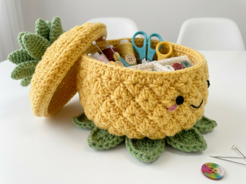 Cover image for Kawaii Pineapple Storage Basket – A Cute & Functional Crochet Project