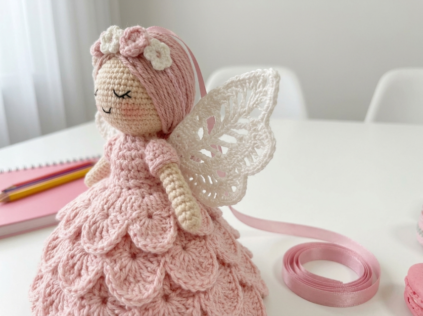 Cover image for Dreamy Fairy Doll with Lace Wings – A Delicate Crochet Pattern