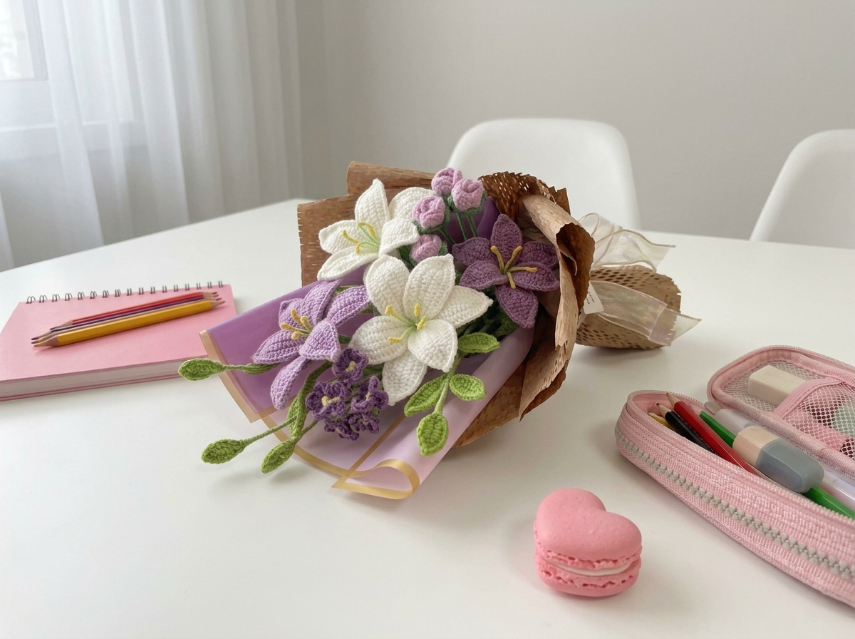 Cover image for Eternal Spring Bouquet – A Crochet Flower Arrangement