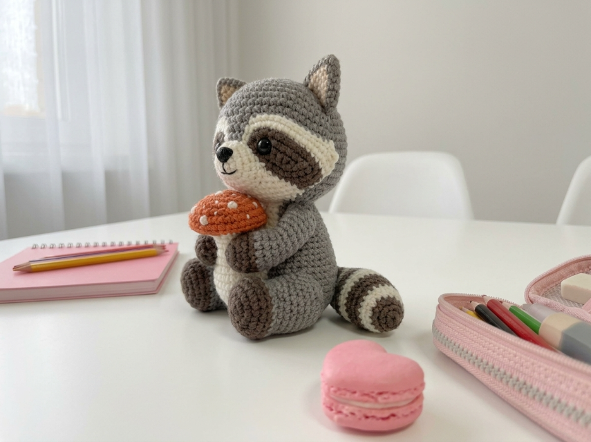 Cover image for Forest Friend Raccoon with Mushroom – A Cute Amigurumi Pattern