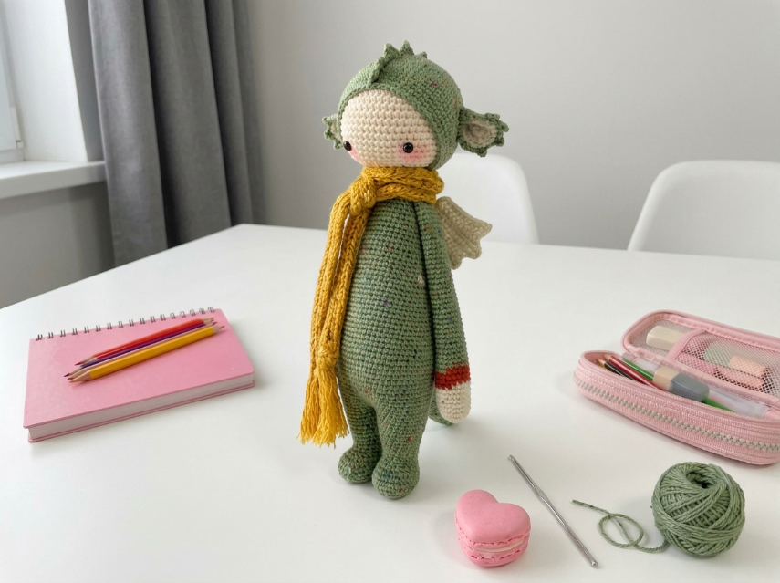 Cover image for Sage Green Forest Elf Doll – A Tall & Slender Amigurumi Pattern